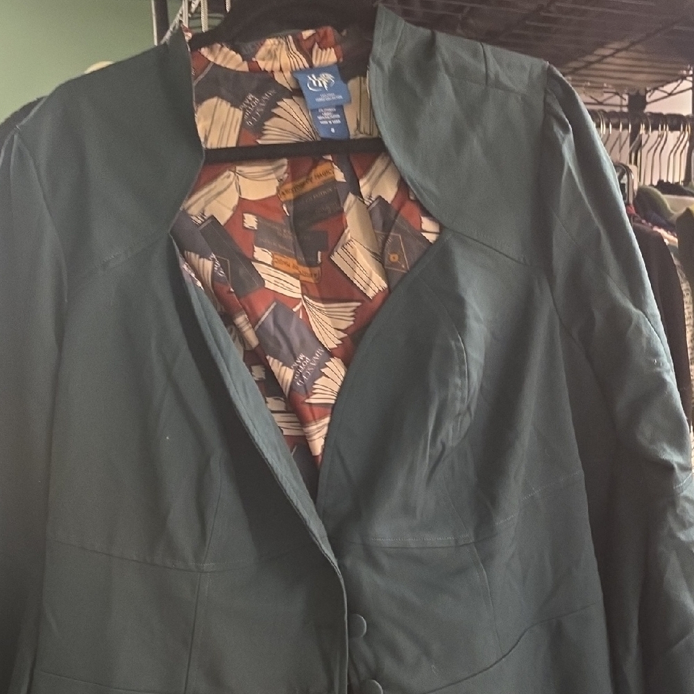 Torrid Forest Green Blazer with Patterned Lining